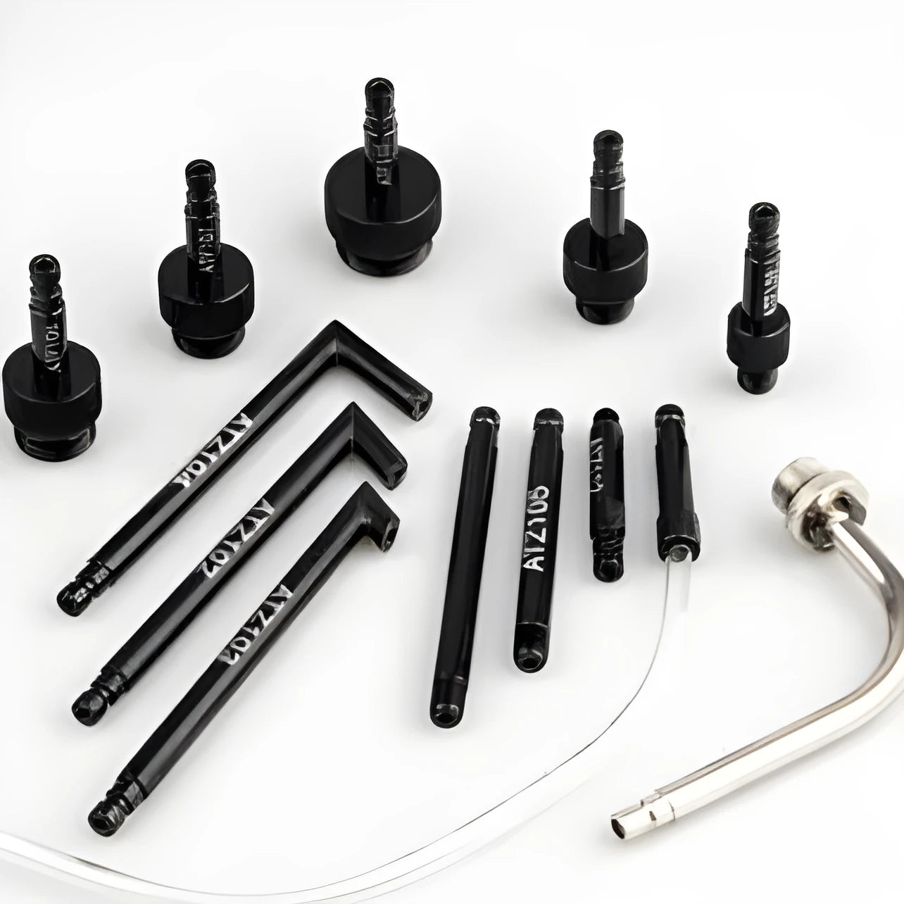 Transmission oil refuelling kit with 13 pieces including transmission injector tool for fluid transfer