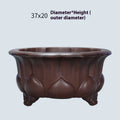 Antique style purple sand petal basin succulent flower pot measuring 37x37x20cm.