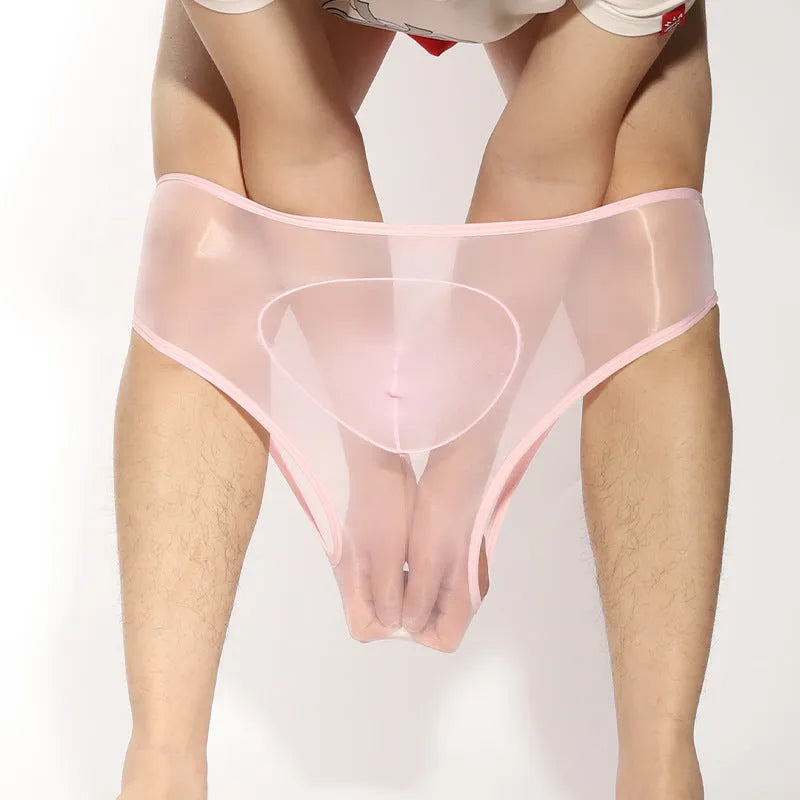 Men's ultra-thin nylon briefs with bullet separation in multiple solid colours