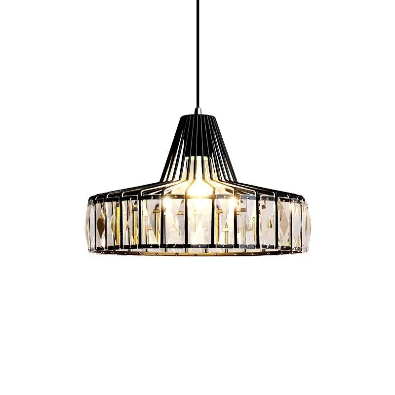 Modern light luxury crystal sun lamp ceiling light in gold or black finish with LED source