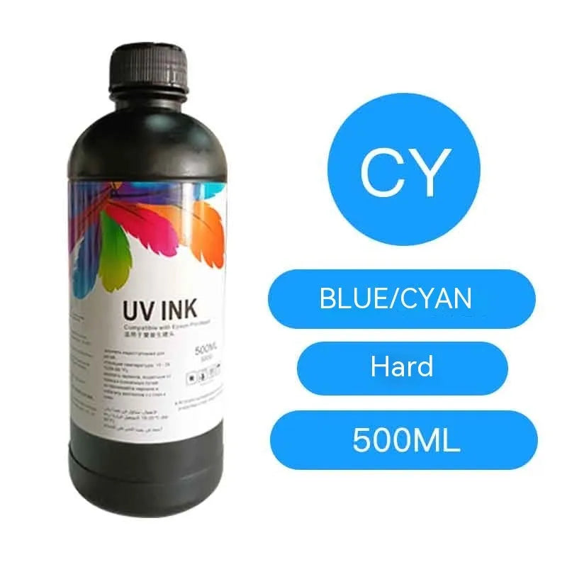 500ml bottle of UV printer ink for Epson XP600 and TX800 nozzles in various colours
