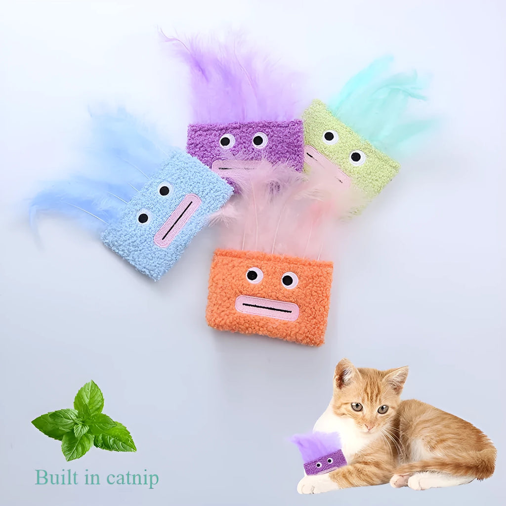 Large explosion head shaped catnip plush toy in multiple colour options for cats