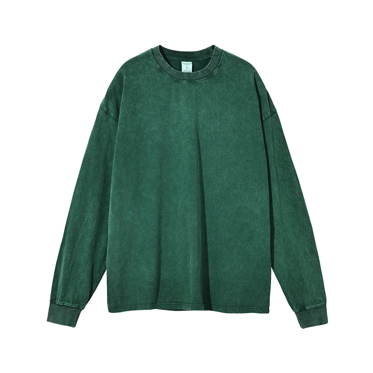 Men's vintage-style cotton pullover with long sleeves and batik colour pattern in loose fit