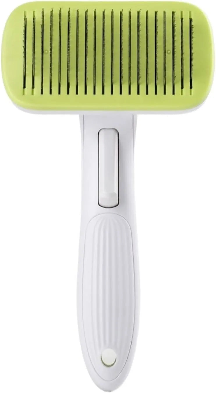 Automatic pet grooming comb with hair removal needles in blue, grey, green or pink