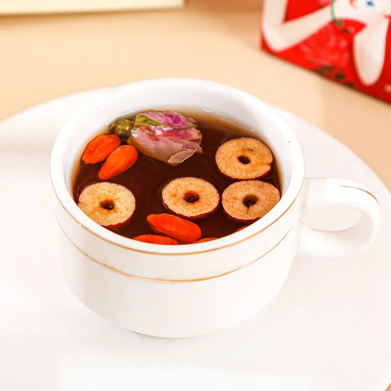 Box of ginger and jujube tea with brown sugar, red dates, wolfberries, and traditional herbs
