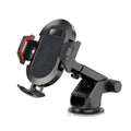 Auto-lock car phone holder showing air vent mounting option holding smartphone