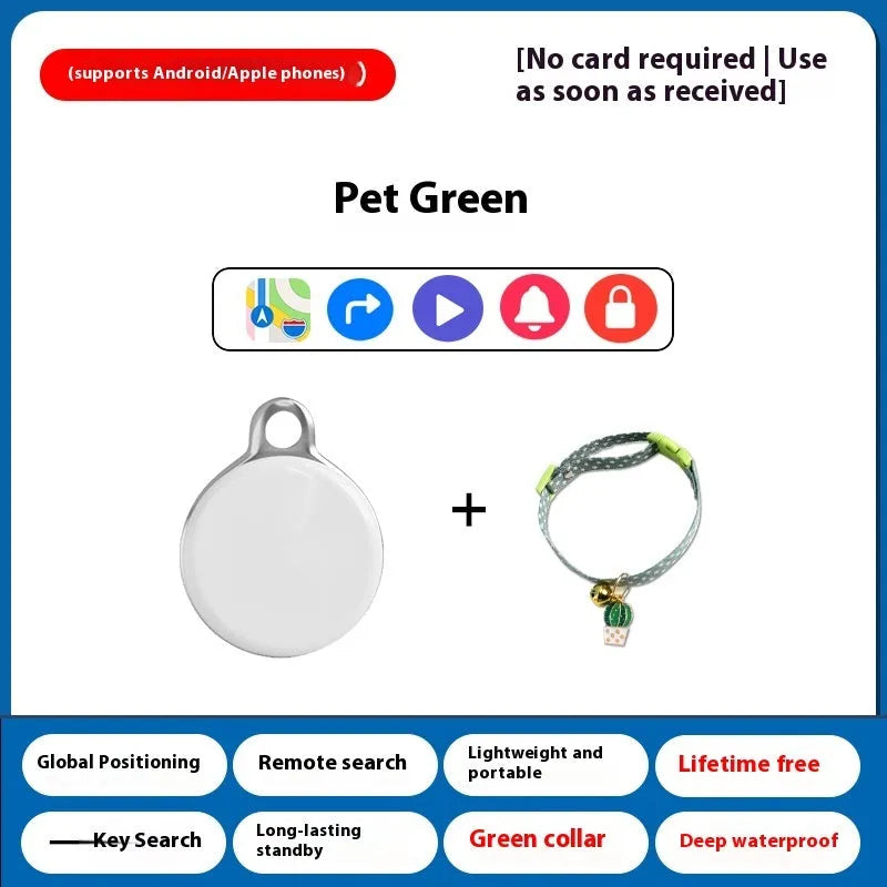 GPS pet tracking device attached to a dog collar for anti-loss location.