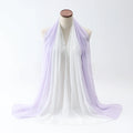 Long lightweight chiffon summer scarf for women draped to show its 175cm length and soft fabric.