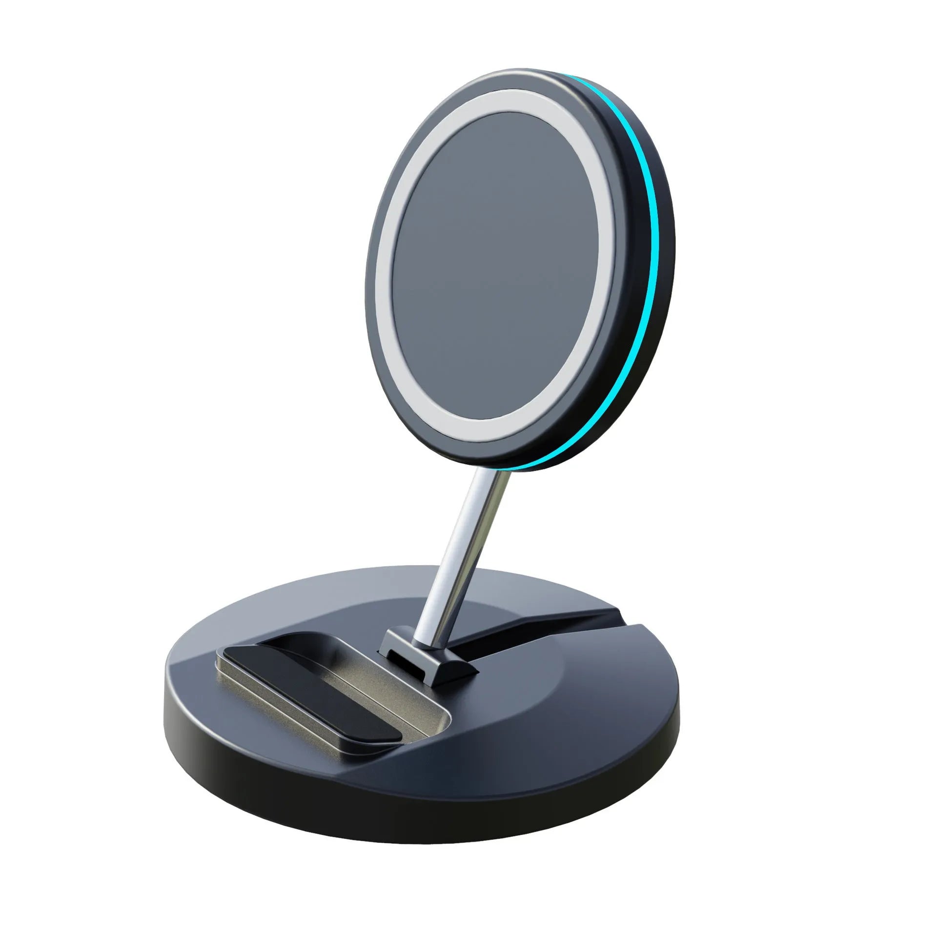 Folding magnetic wireless charging stand compatible with iPhone 12 Magsafe technology