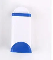 Blue reusable pet hair removal brush with self-cleaning base for furniture and clothing