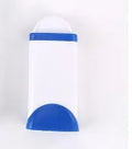 Blue reusable pet hair removal brush with self-cleaning base for furniture and clothing