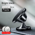 Shiny black magnetic car phone holder with dashboard adhesive mount and alloy construction