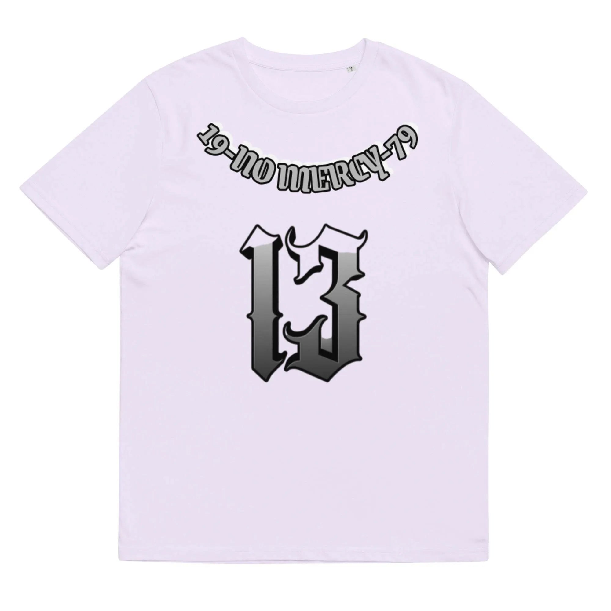 A loose-fitting grey cotton short-sleeve T-shirt with a round neck on a hanger.