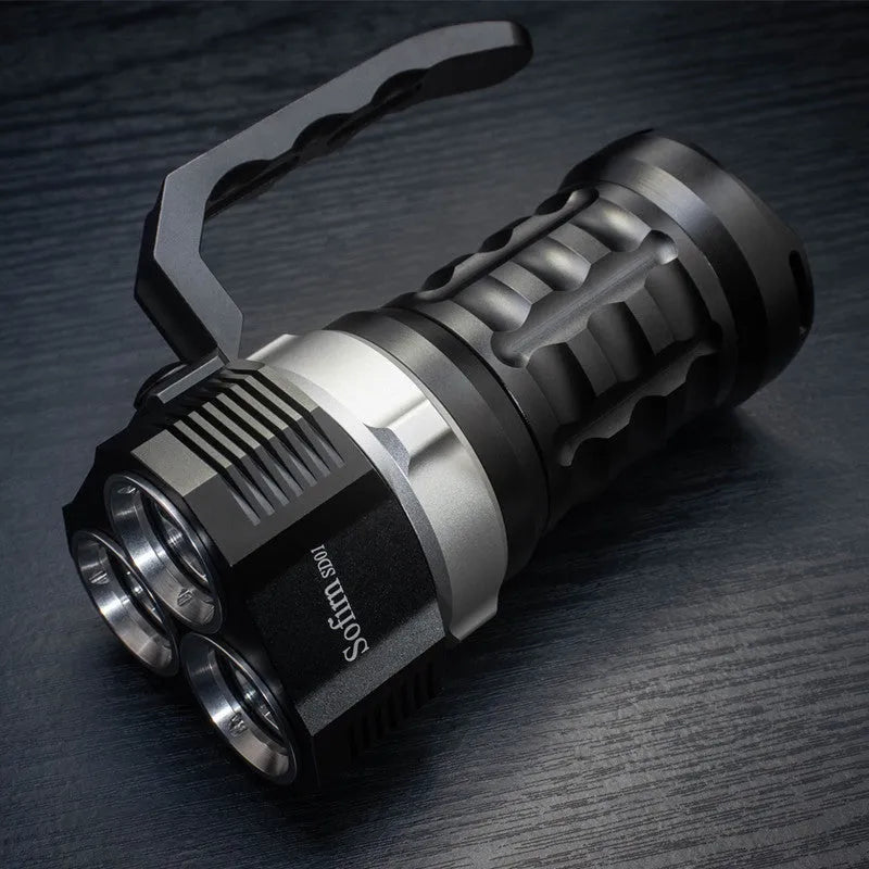 Aluminium alloy diving torch flashlight with 350+ lumens brightness for outdoor and underwater use