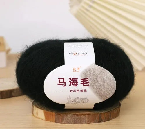 Mohair wool ball for DIY scarf knitting and crochet in Inverness thread style with multiple colour options