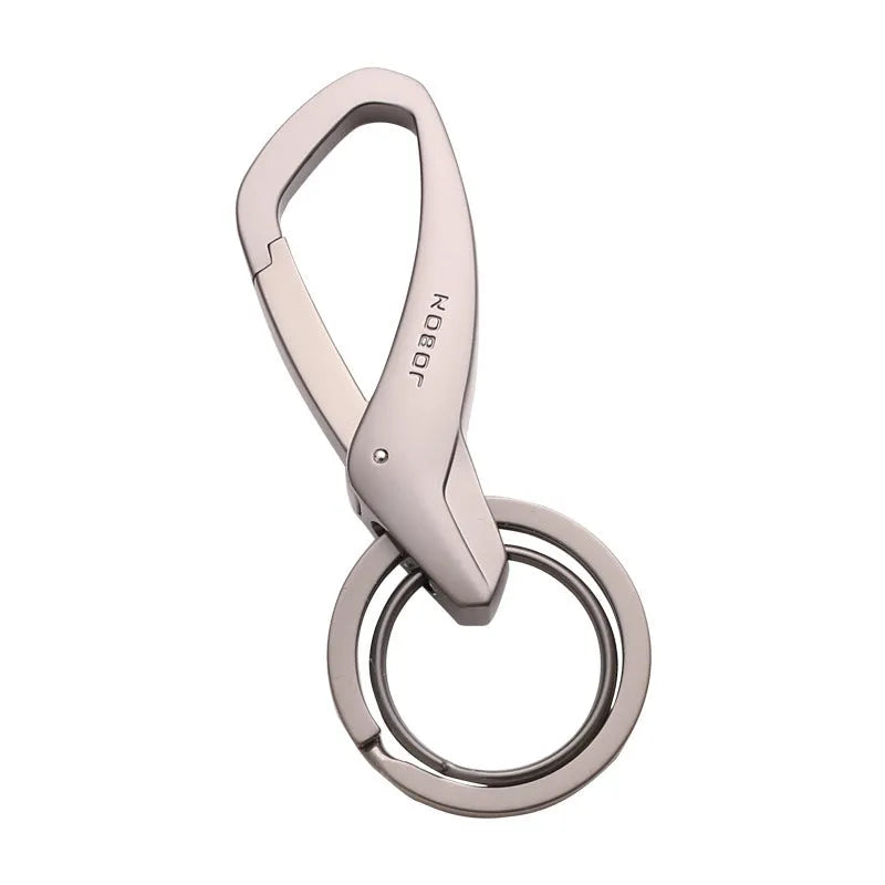 Zinc alloy double key ring for car keys in black, chrome, or nickel finish, shown next to a 30cm ruler for scale.
