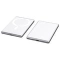 Ultra-thin magnetic power bank in dark grey, silver, black, or violet colours showing compact design