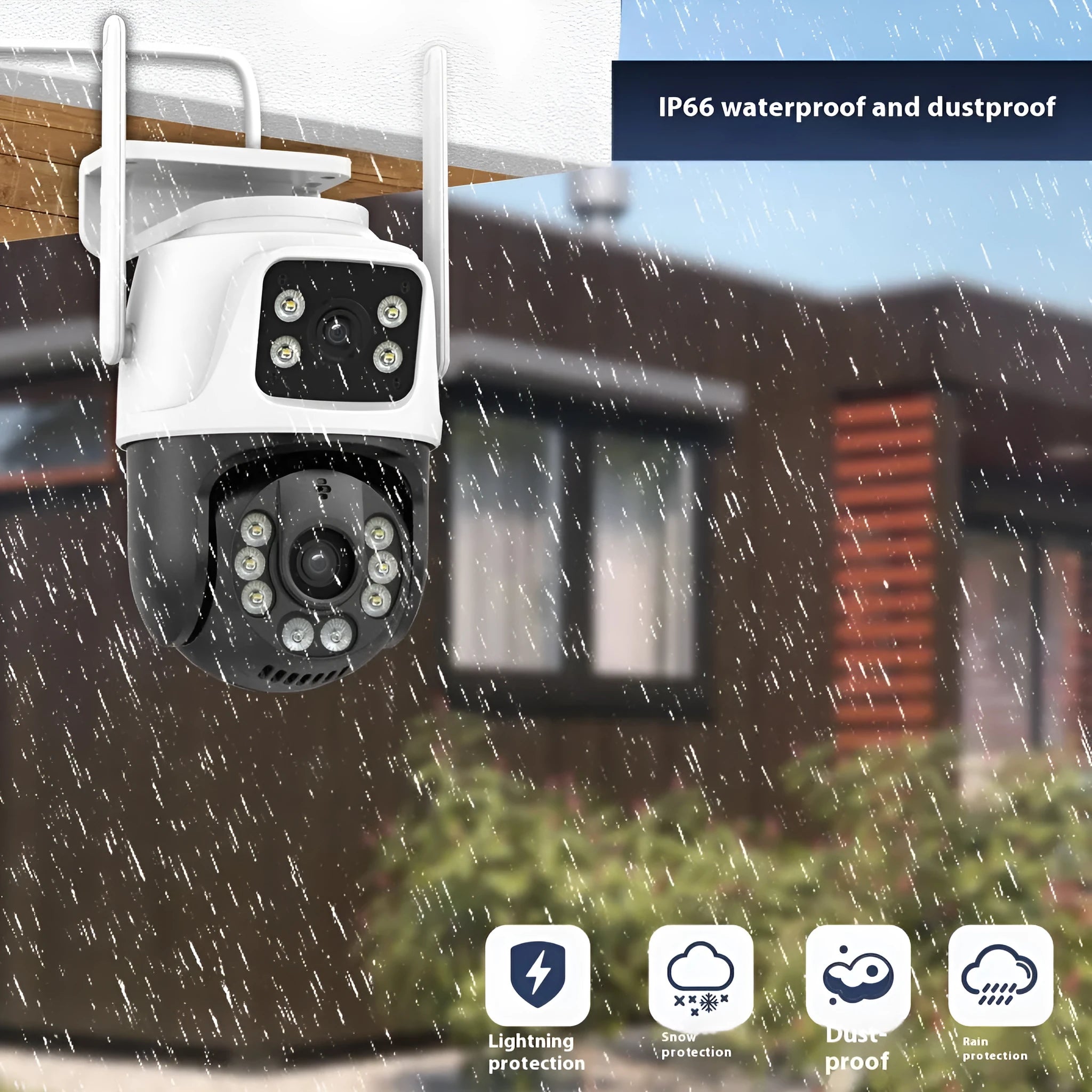 Outdoor dual screen wireless security surveillance camera with 3MP resolution