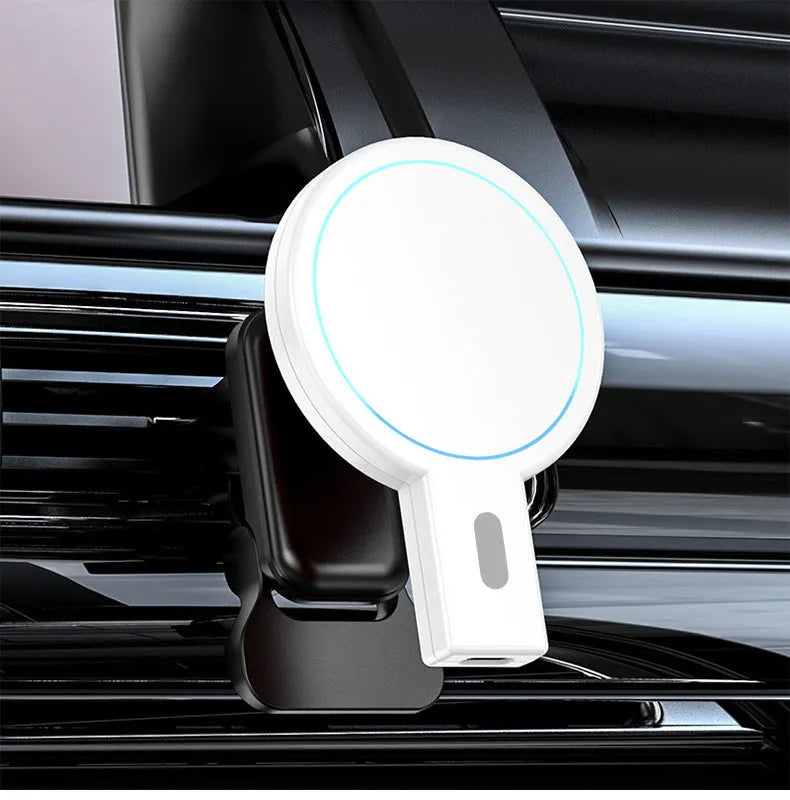 Compact magnetic absorption wireless charger with PD protocol in black colour