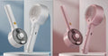 Ceramic white pet grooming brush with UVC blue light, mist spray nozzle, and fine needles for removing dog and cat hair.