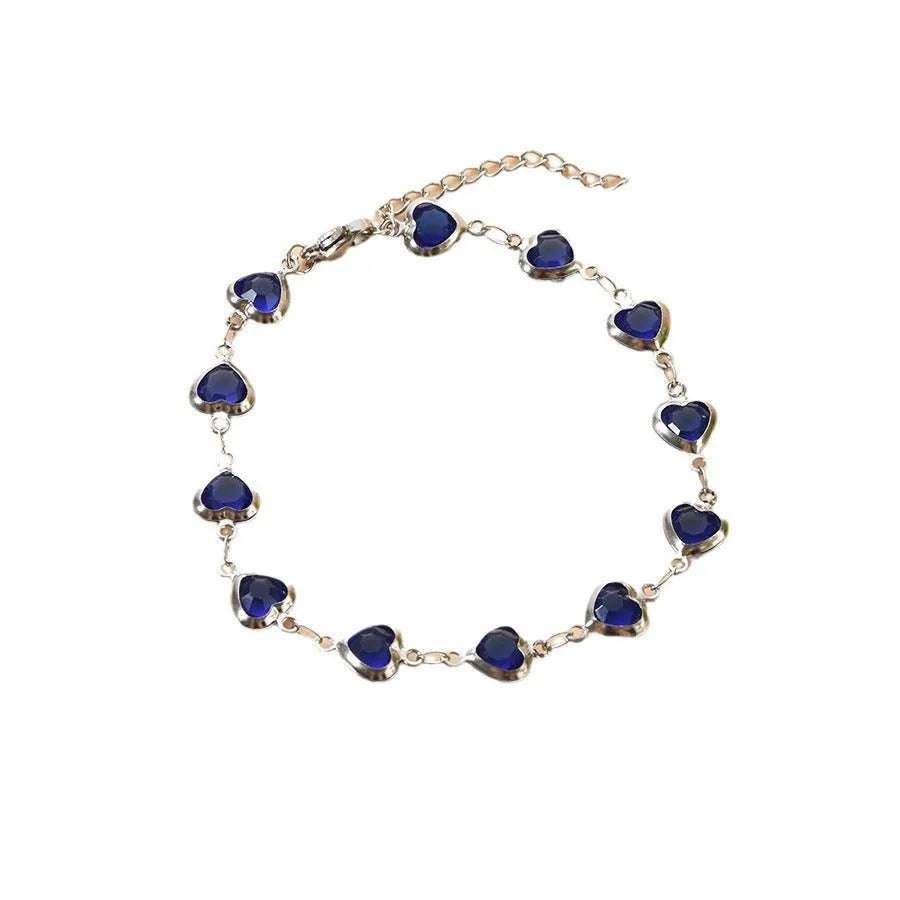 Stainless steel devil's eye geometric heart bracelet with colourful electroplated finish