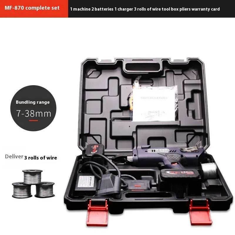 Fully automatic electric steel bar tying machine with battery and charger