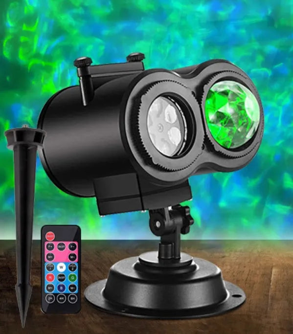 Outdoor double tube animated watermark light with IP65 waterproof rating for garden use.