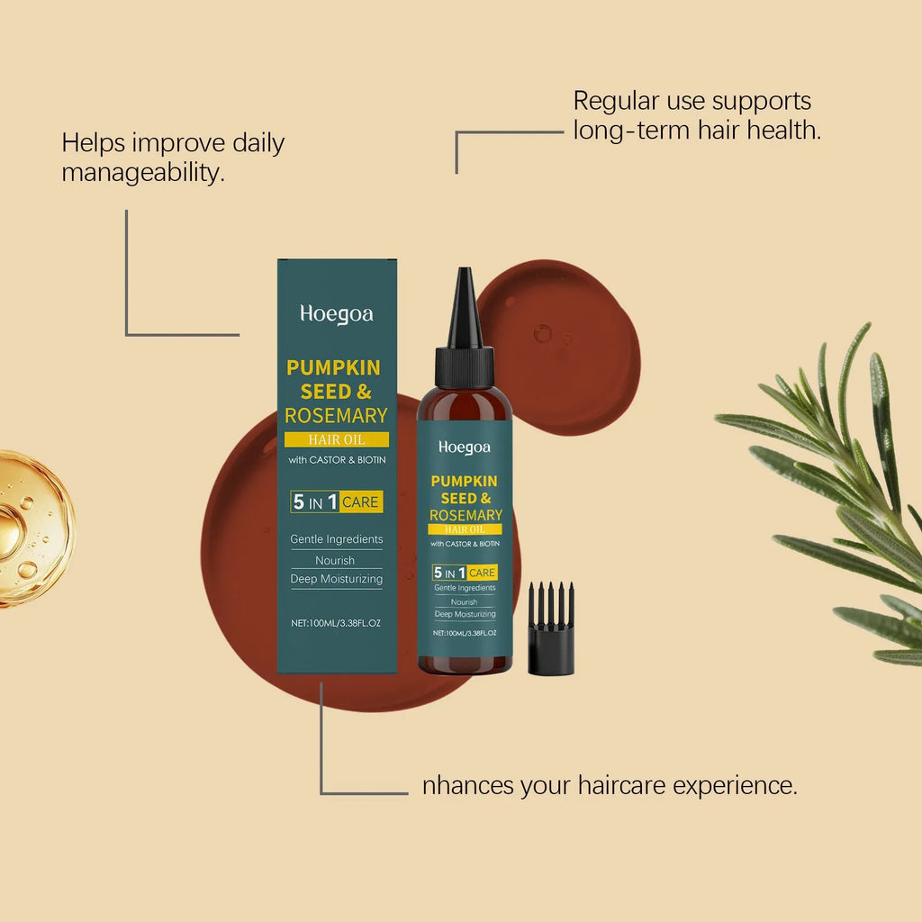 Rosemary essential oil 100ml with pointed nozzle and hair comb for hair treatment