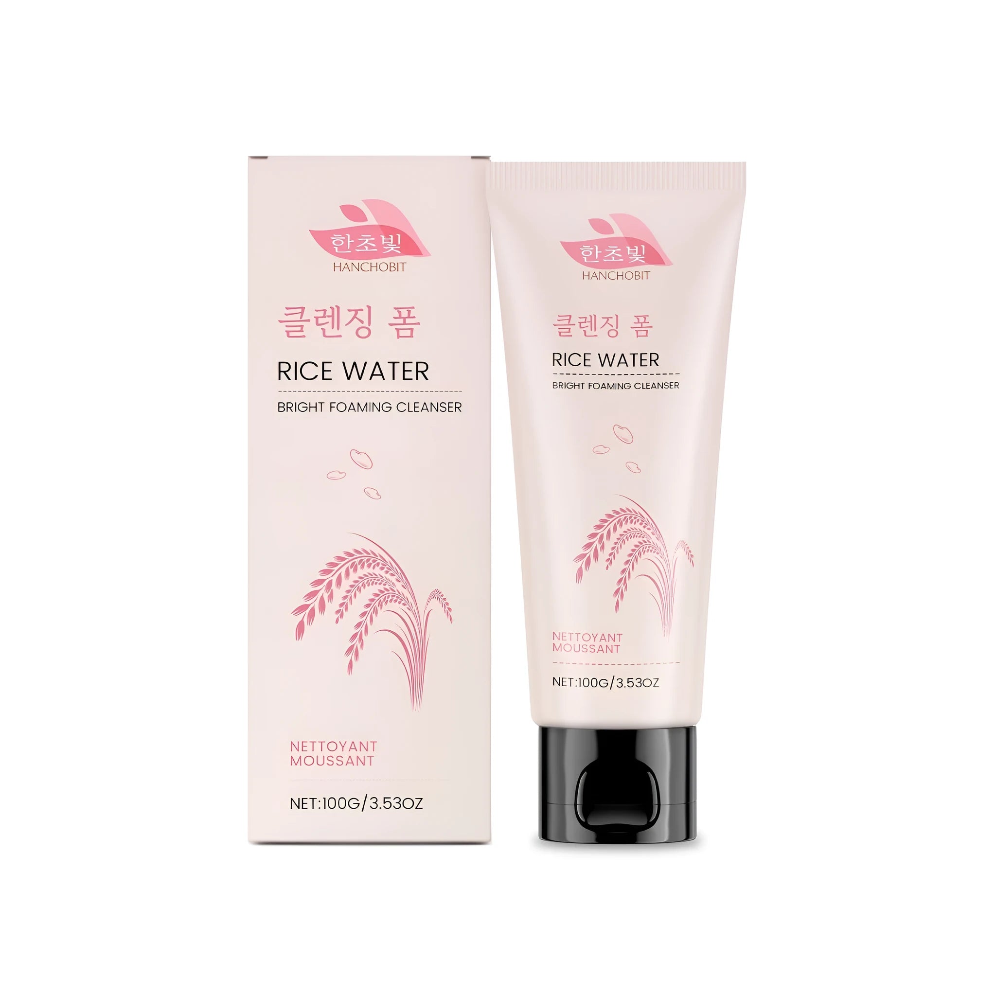 100g tube of rice water bright foaming facial cleanser for oily and combination skin