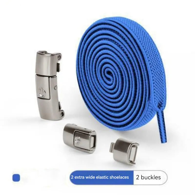 8mm wide press lock elastic shoelaces with flat profile and soft cotton construction