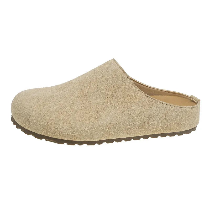 Korean style Boken outdoor slippers with square toe design in microfiber