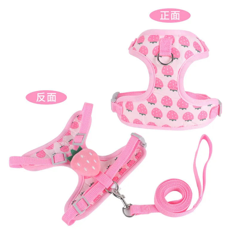 Reflective vest-style harness and lead for a small dog in avocado green colour.