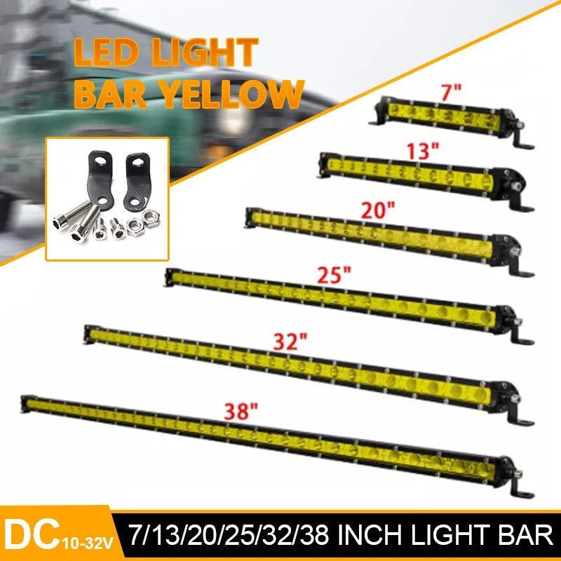 25 inch single row LED light bar with aluminum housing and 6500K output for vehicles