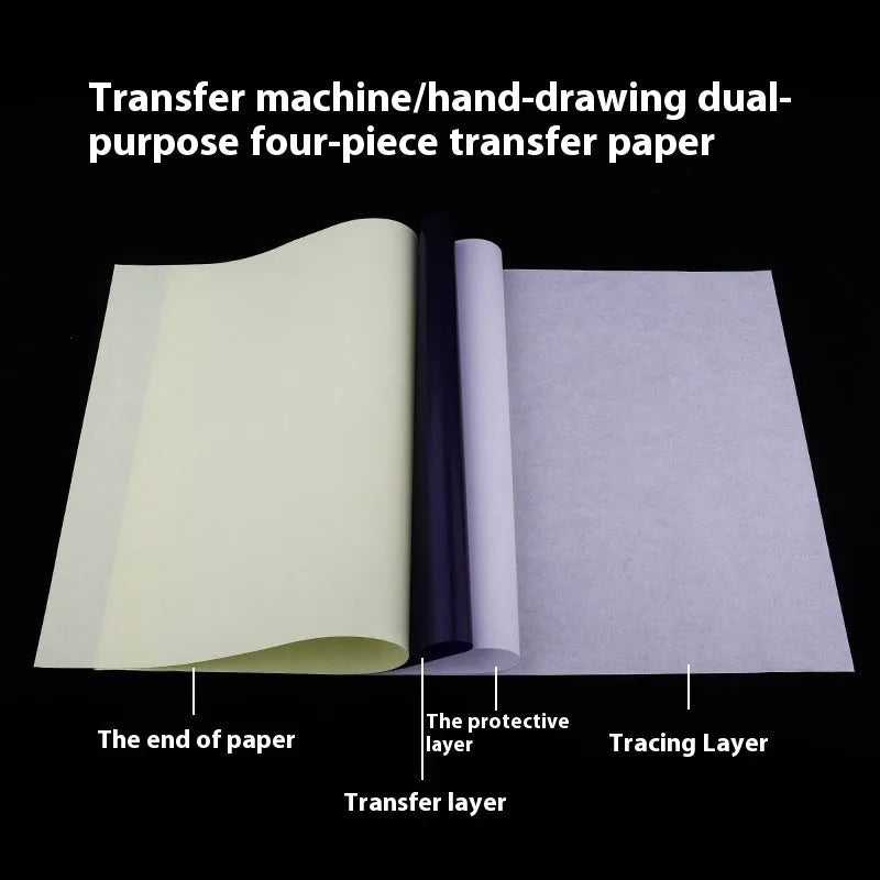 A4 tattoo transfer paper with clear lines for artwork transfer using paste gel