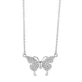 Women's titanium steel clavicle chain with magnetic snap butterfly pendant on twisted chain