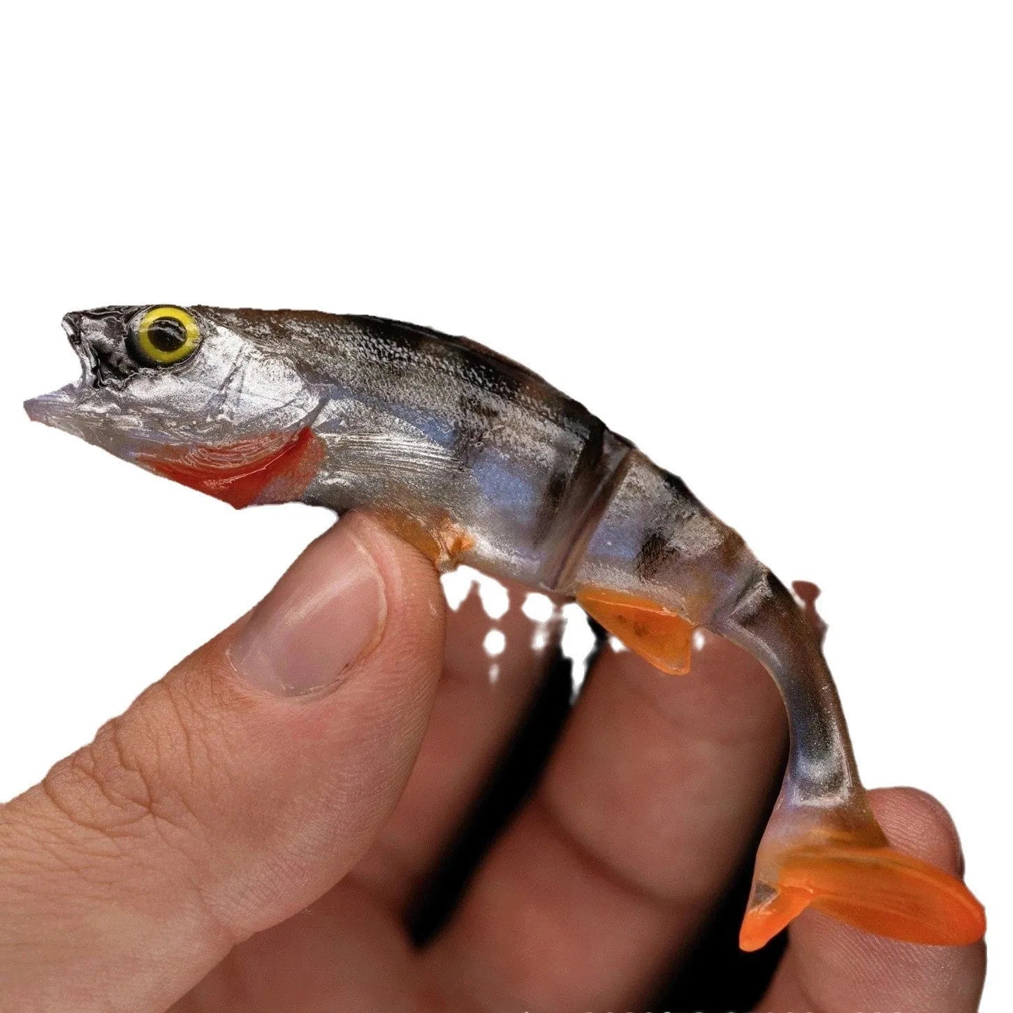 Fish T Tail Catfish Scissors soft fishing lures in natural fish colour - two-piece set