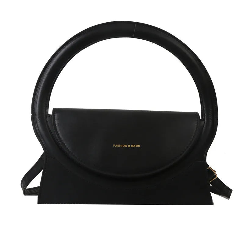 Women's PU leather messenger bag with phone compartment in black colour