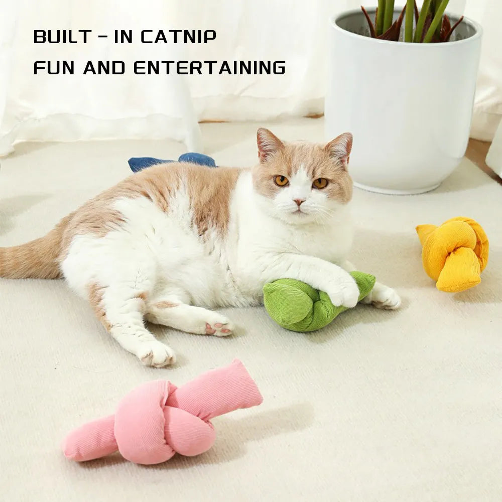 White cotton dog rope toy with multiple sturdy knots for tug of war and chewing