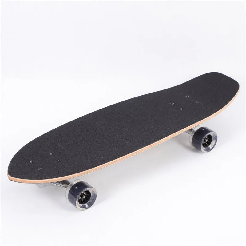 White maple wooden street scooter showing 31-inch length and natural wood deck