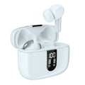 Jerry X08 wireless Bluetooth in-ear headset with digital display showing pairing status