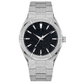 Men's stainless steel business watch with frosted finish and luminous dial in silver gold or black