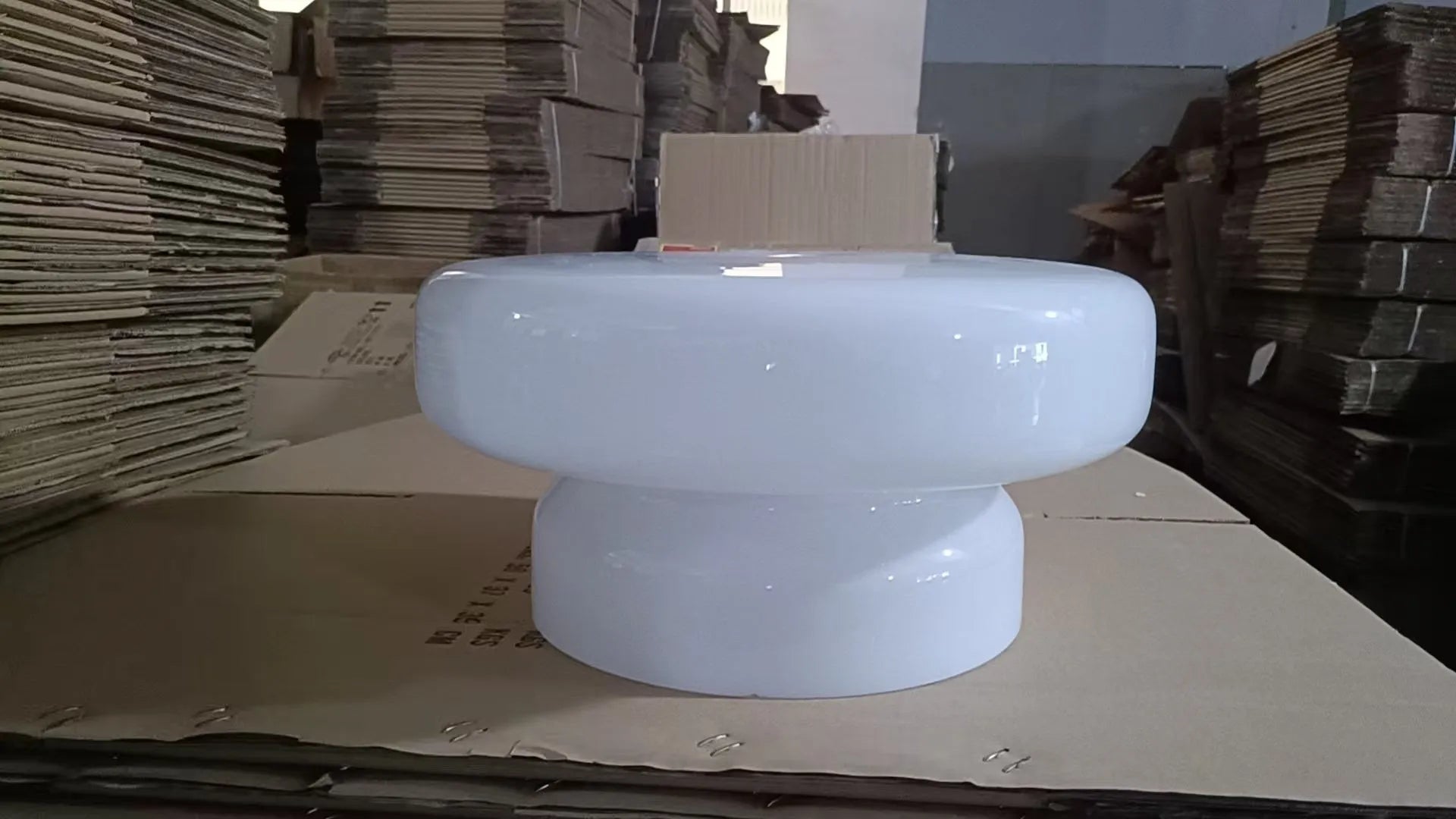 Modern simple style glass chandelier with milky white, purple, green, and brown light colours