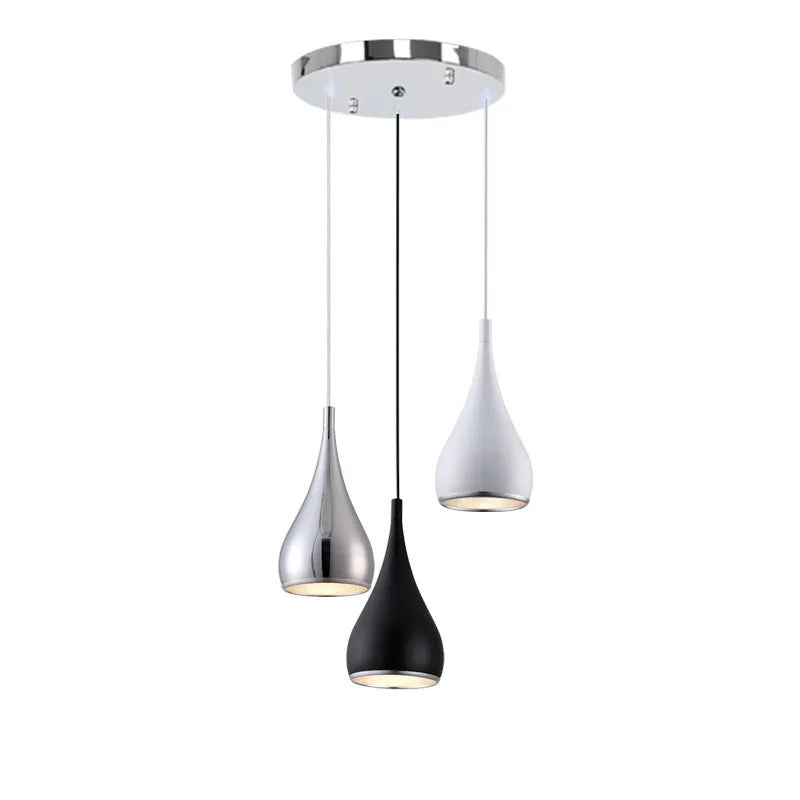 Minimalist iron chandelier with adjustable heads in black finish for bedroom or living room lighting