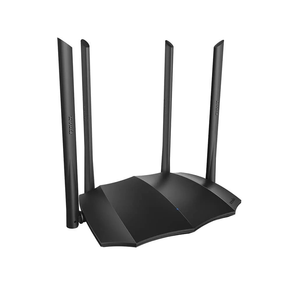 AC8 dual-band wireless router with gigabit ports and compact design