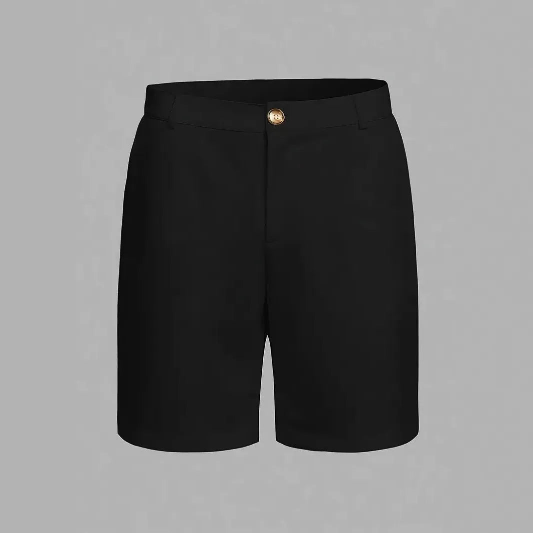 Men's solid colour cotton blend casual sports shorts with straight cut and Korean style design