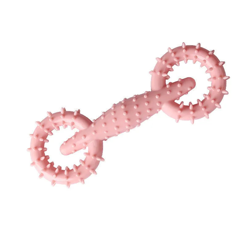 Blue TPR dog chew toy ring measuring 16cm in diameter for teething puppies