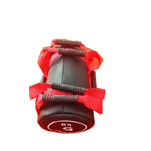 Flat white PVC fitness training sandbag for weight lifting and gym exercises