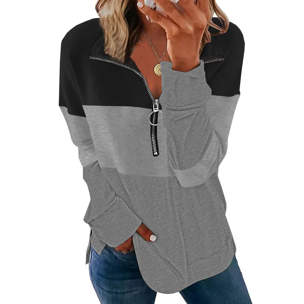 Women's loose leopard print pullover sweater in polyester, shown in multiple colour and print options.