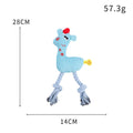 Blue deer shaped plush dog toy with corn grain texture pattern and squeaker