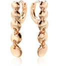 Gold retro woven hoop earrings showing full circle and textured copper surface